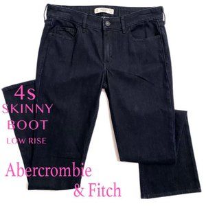 Abercrombie & Fitch Dark Navy Skinny Boot Low Rise Jeans Size 4s